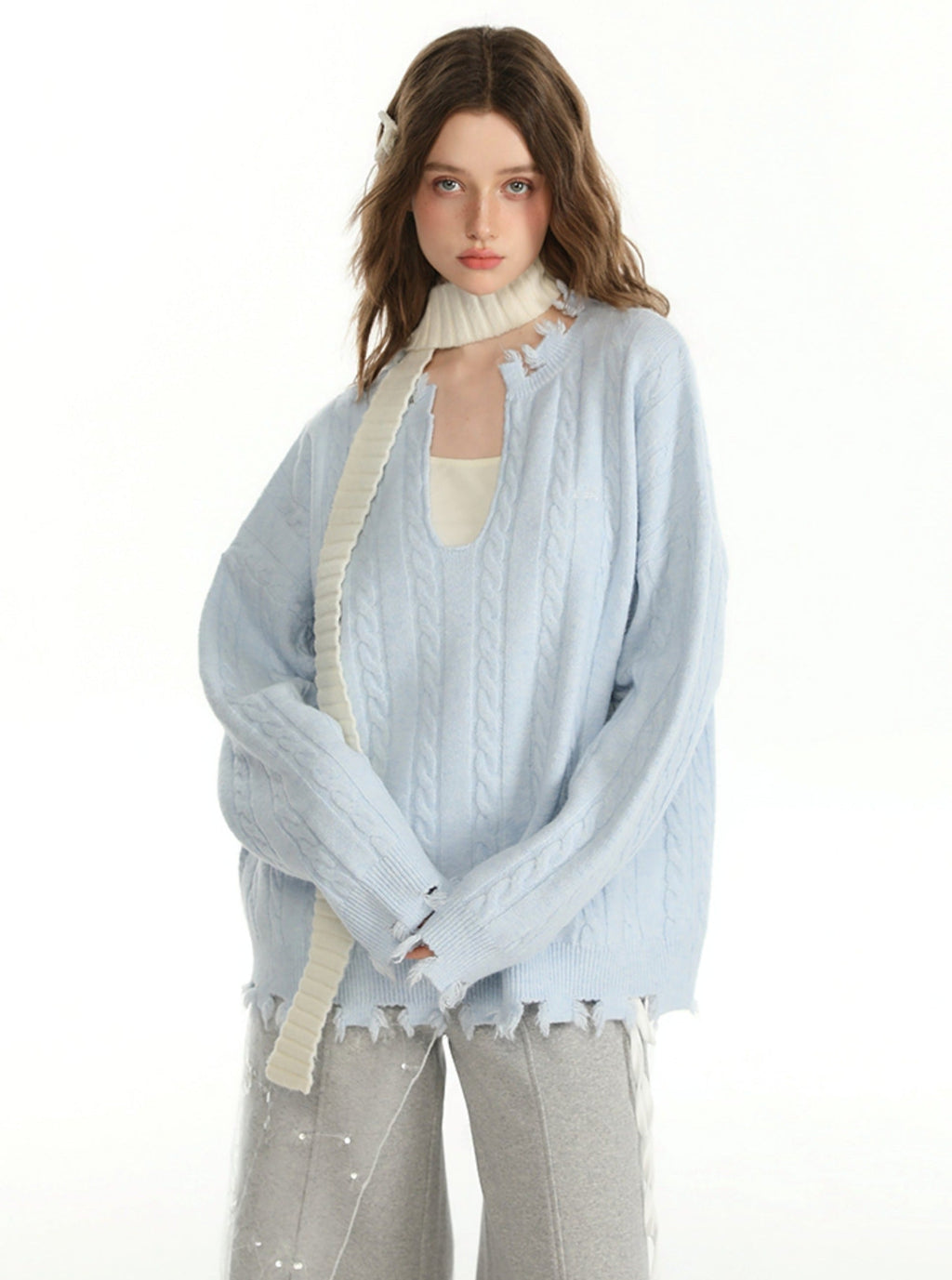 Autumn Color Sweater and Inner Vest Set