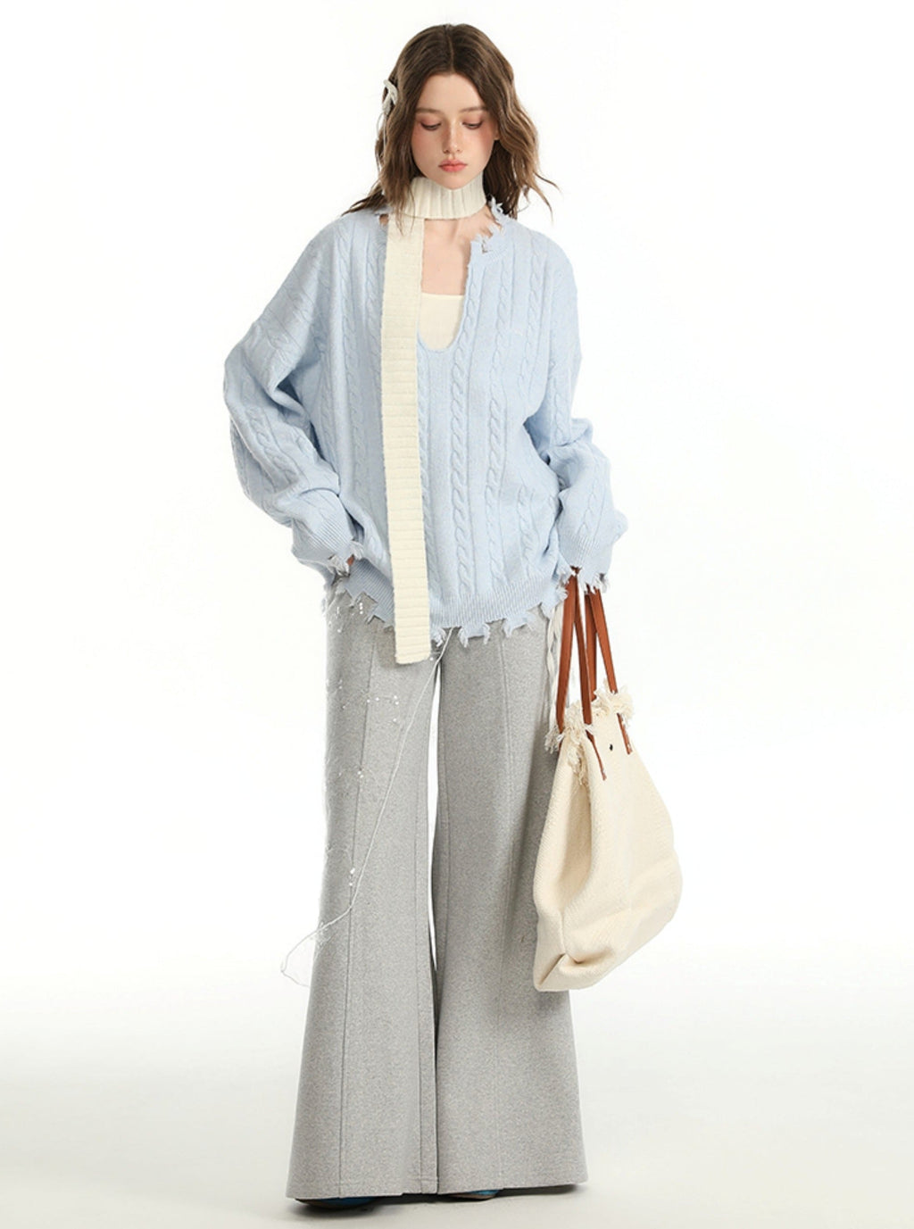 Autumn Color Sweater and Inner Vest Set