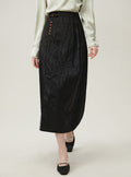 -inspired Black Midi Skirt