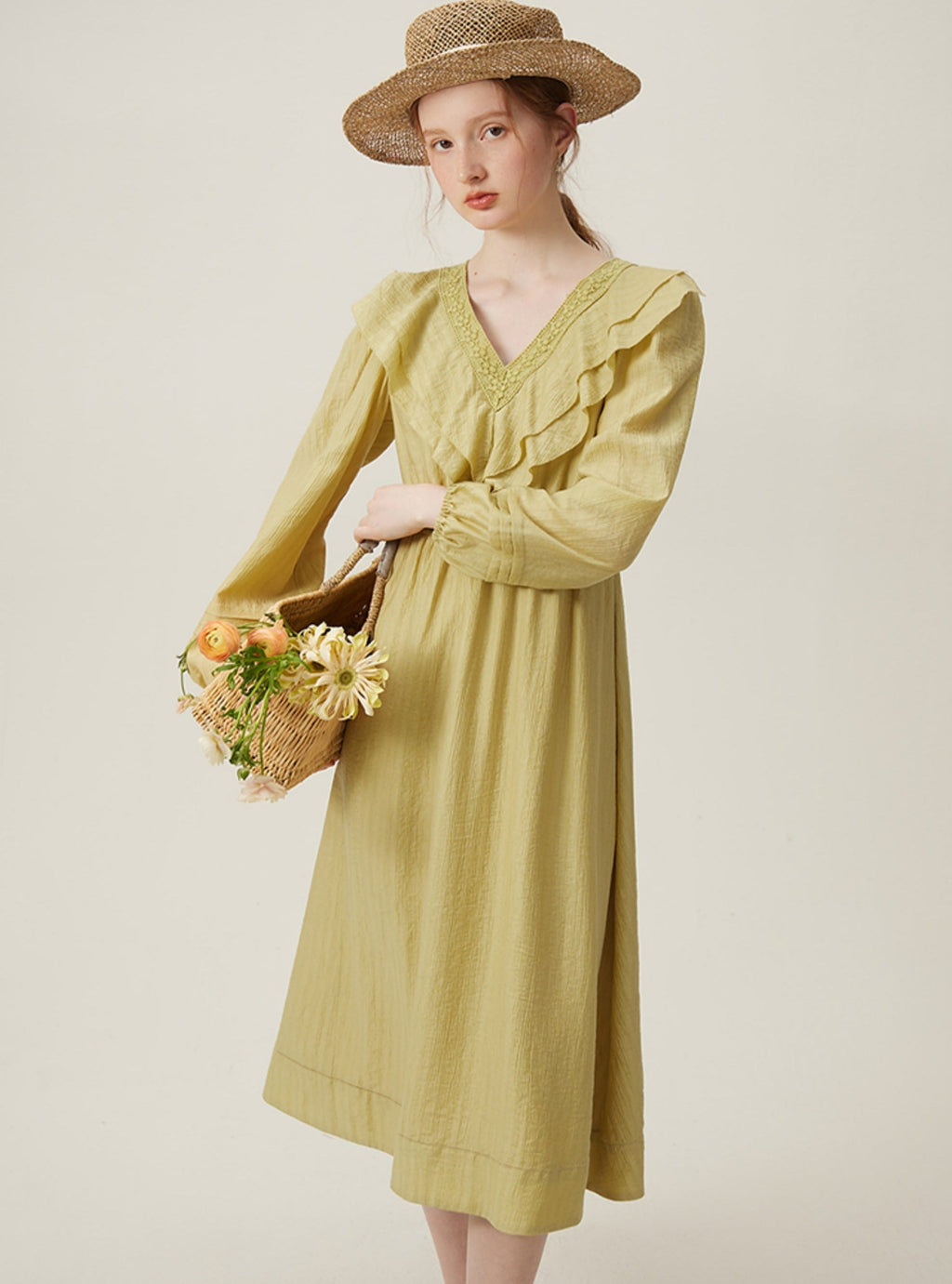 Ruffle Lace Cotton Dress