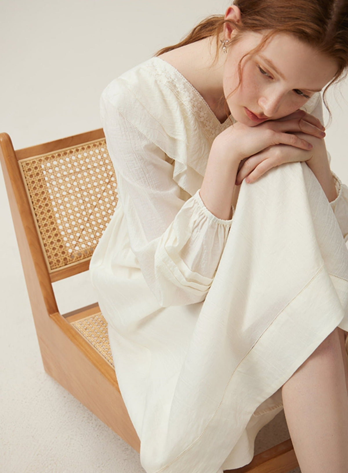 Ruffle Lace Cotton Dress