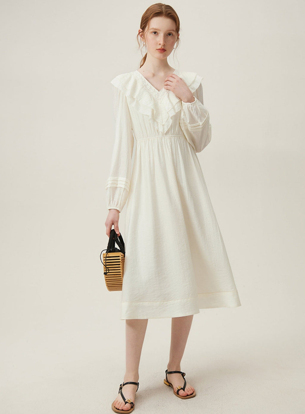 Ruffle Lace Cotton Dress