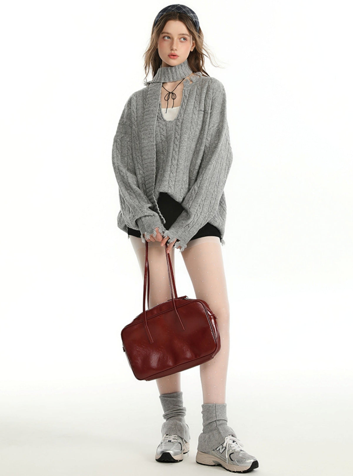 Autumn Color Sweater and Inner Vest Set