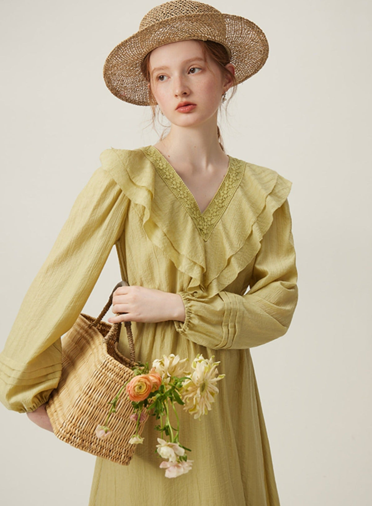 Ruffle Lace Cotton Dress