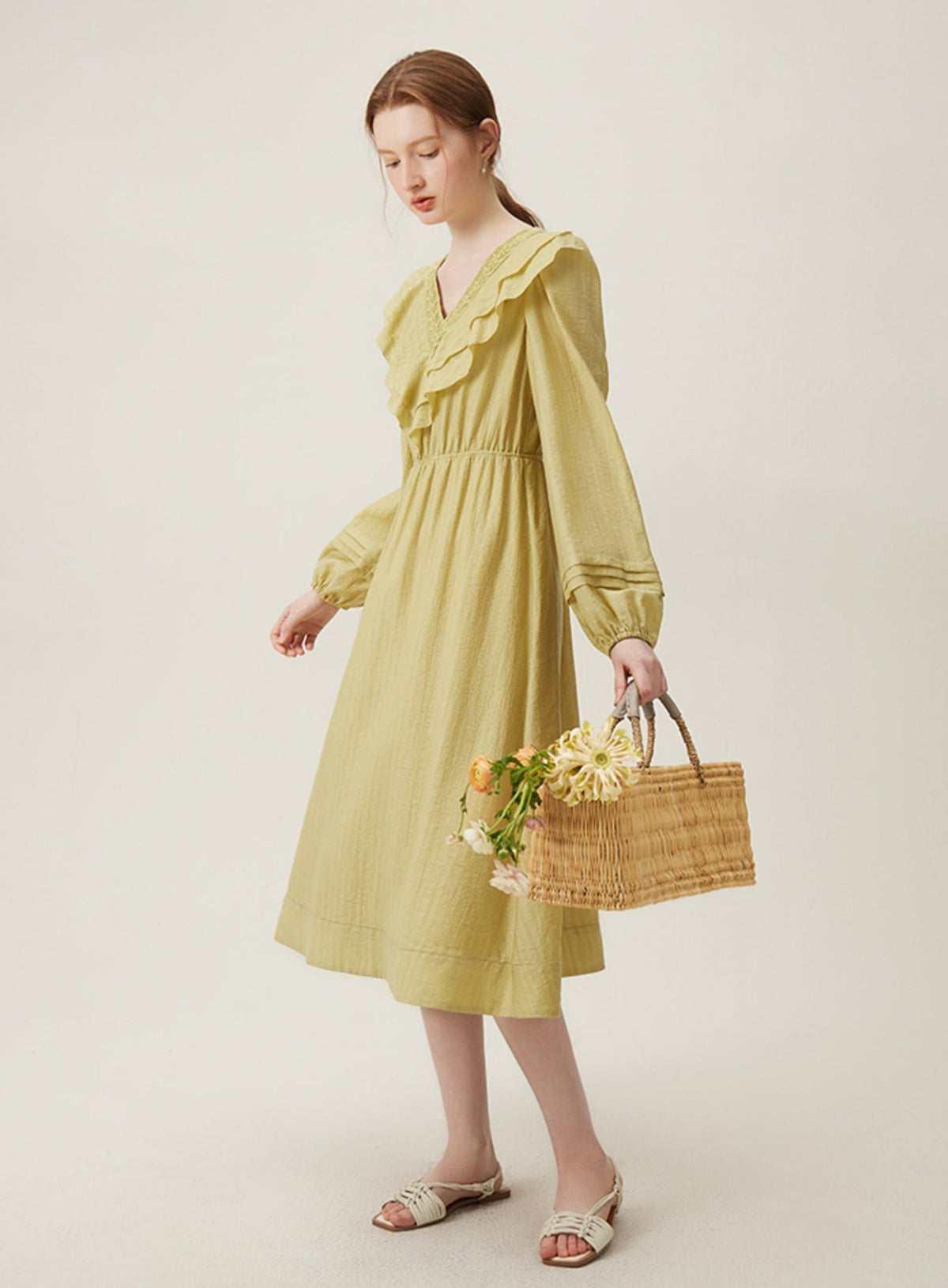 Ruffle Lace Cotton Dress