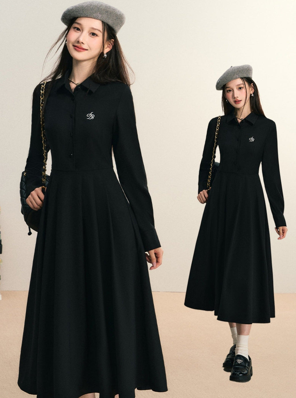 Classic Shirt Dress: Long-sleeve Midi With Pleated Skirt