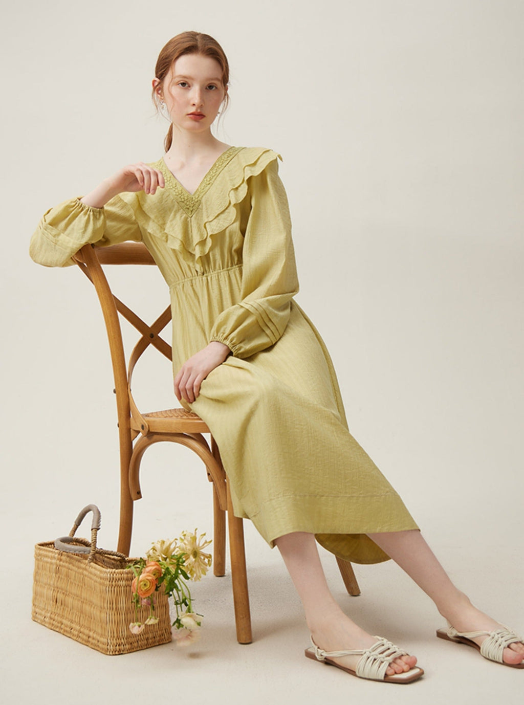 Ruffle Lace Cotton Dress