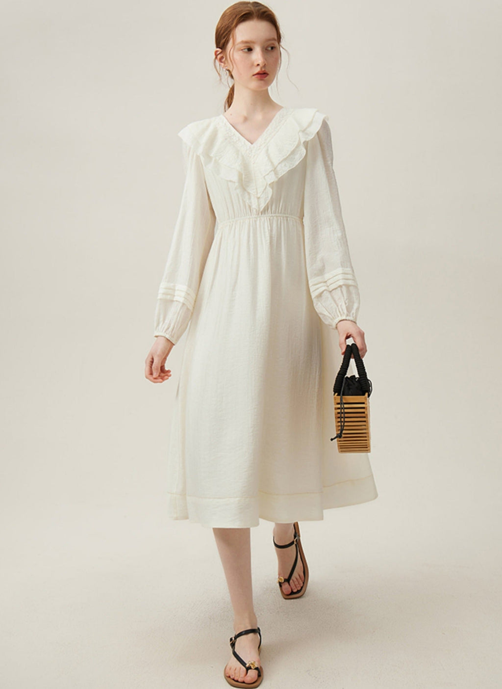 Ruffle Lace Cotton Dress