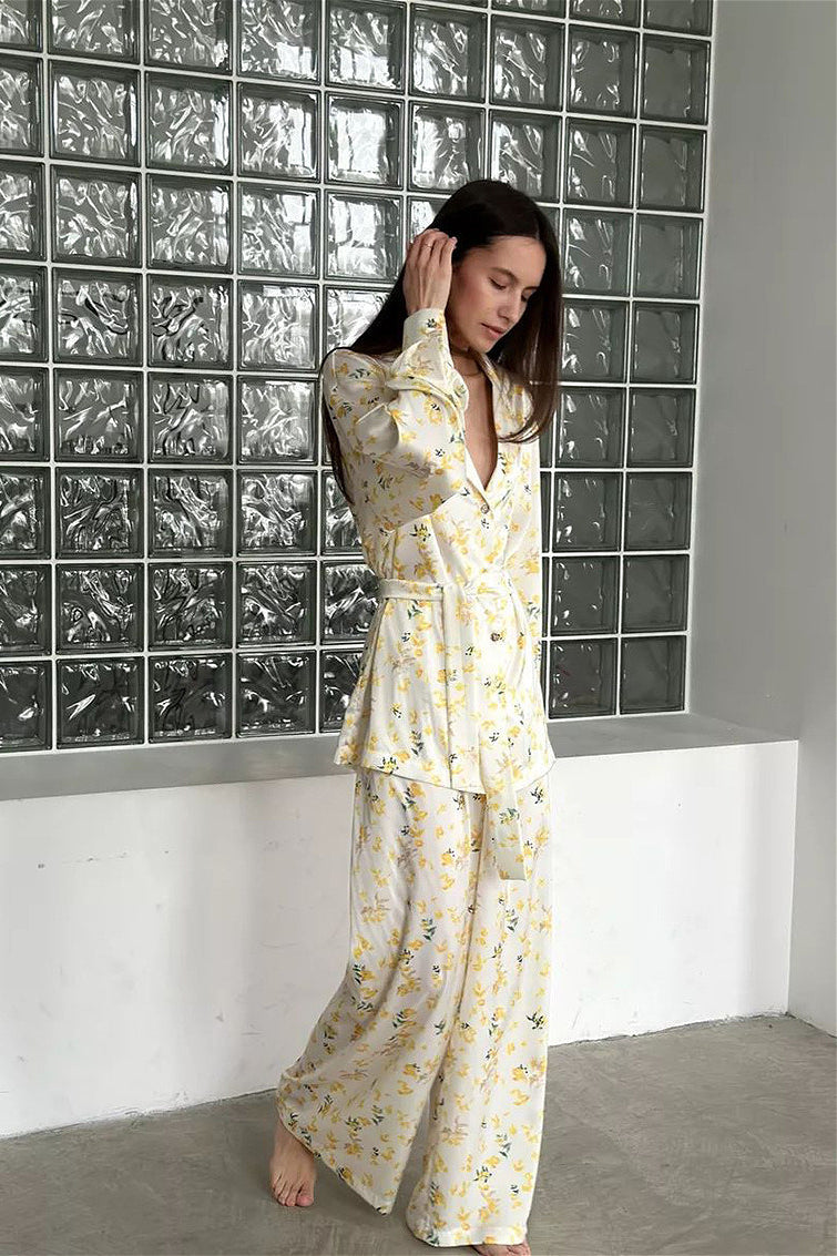 Long Sleeve Cardigan Pants Loungewear Two Piece Set