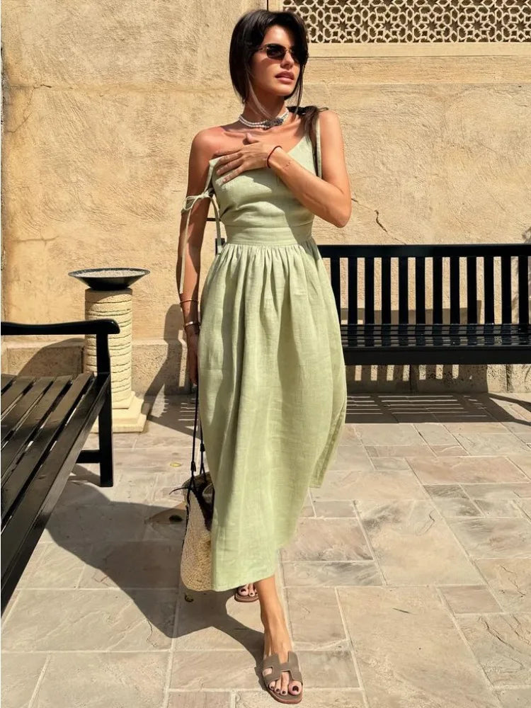 Backless Beach Dress for V Neck Splice Folds Long Dresses Party Bandage Maxi Sundress Female