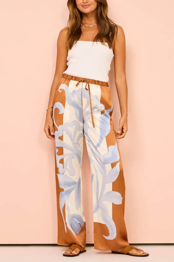 Exquisite Contrast Tie-dye Loose Pants Set