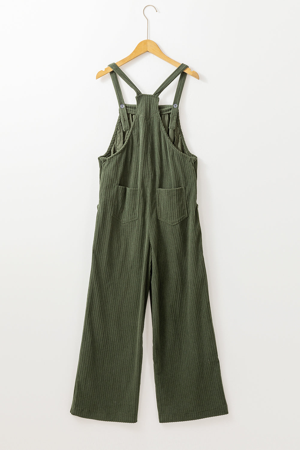 Color Pocketed Corduroy Overall