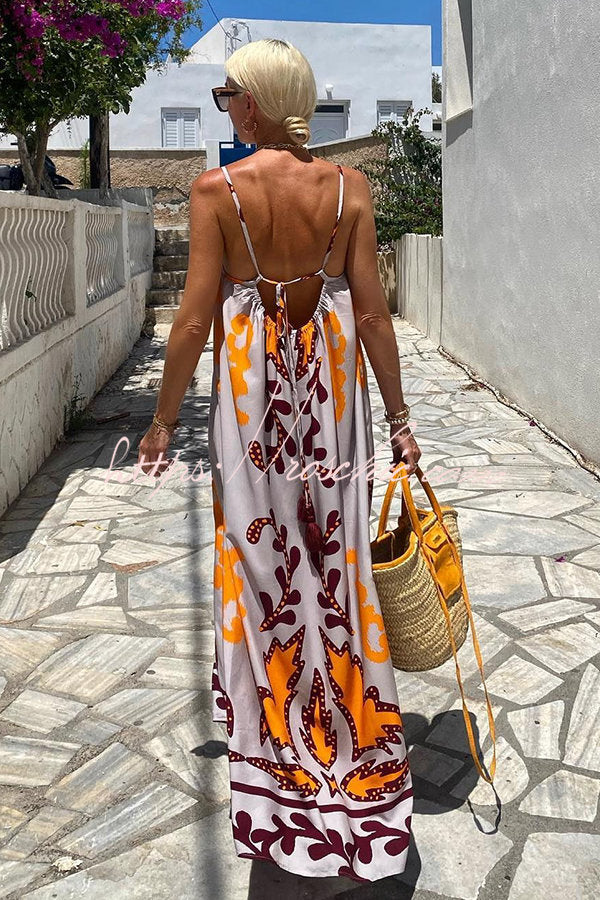 Sunday��s Color Palette Printed Loose Cami Maxi Dress