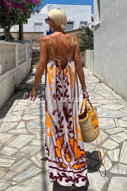 Sunday��s Color Palette Printed Loose Cami Maxi Dress
