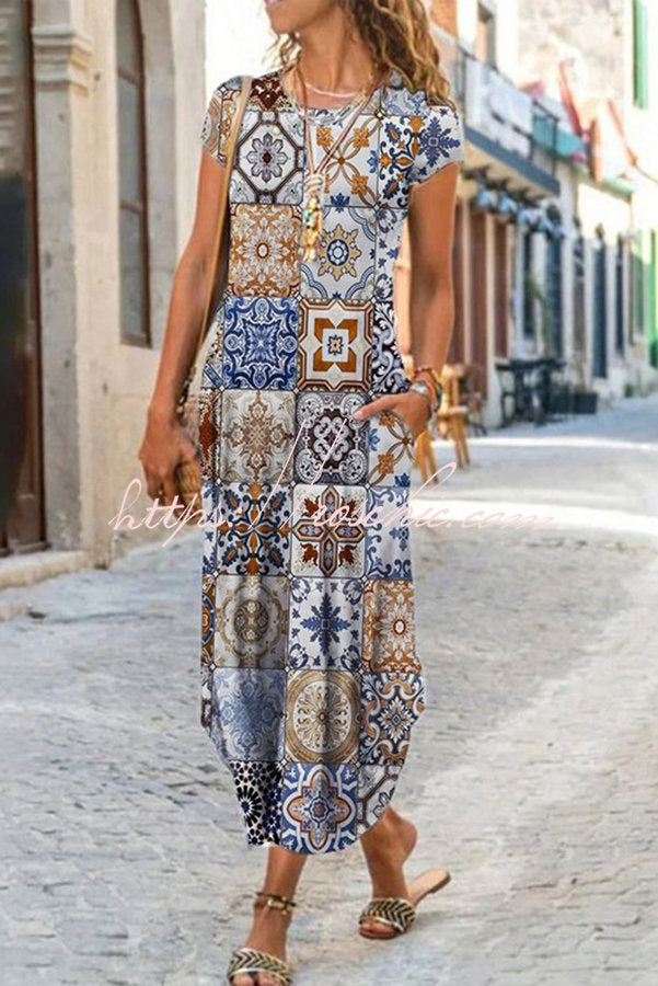 Ada Pocketed Daily /vacation Stretch Midi Dress