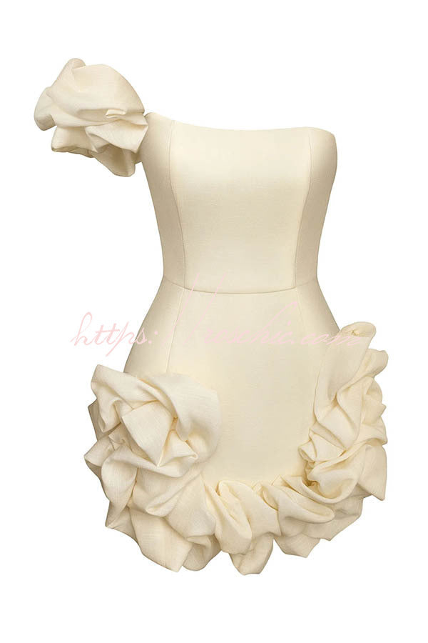 Delightful and Vibe Off Shoulder Flounce Bottom Mini Dress