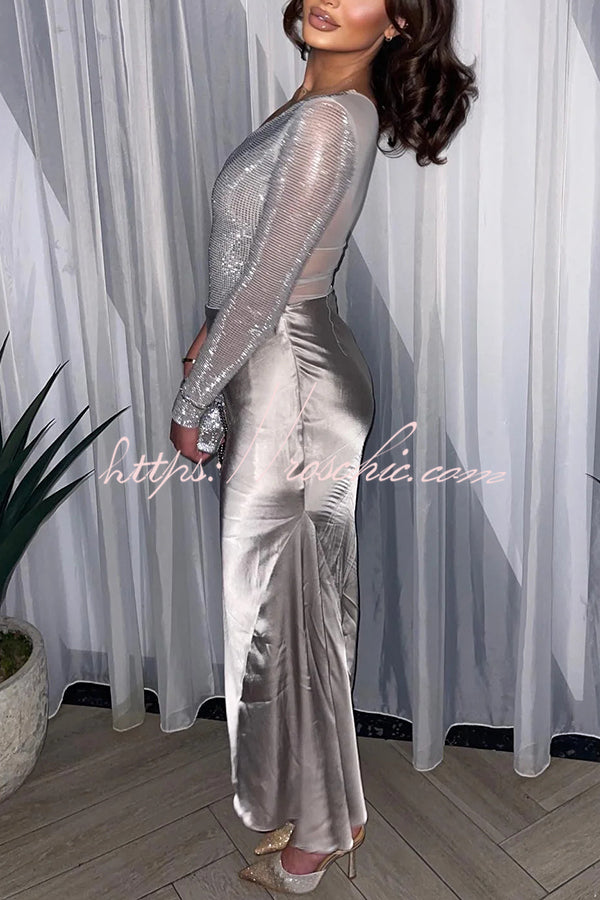 Color Sequined One-shoulder Slim-fit Rompers