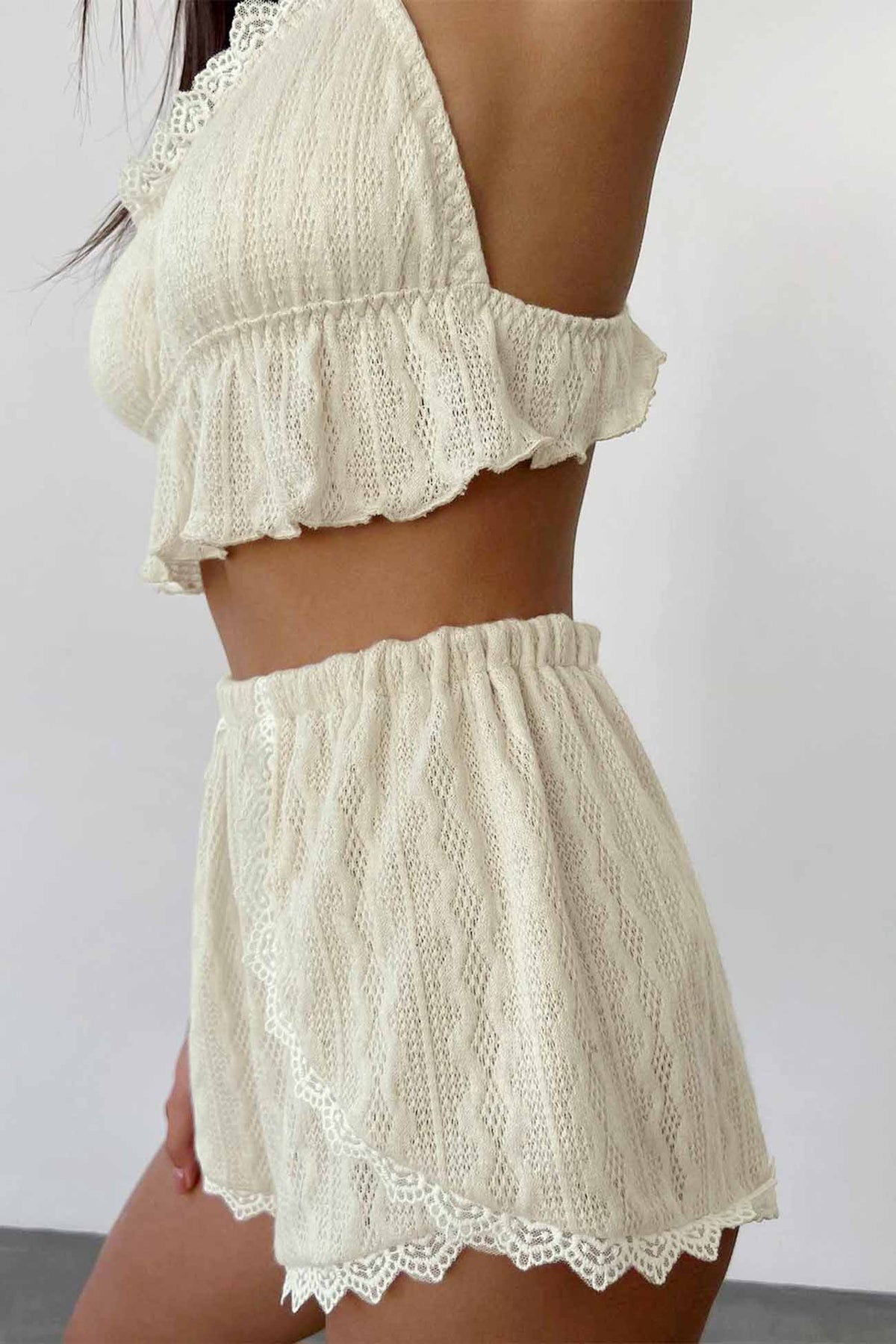 Lace Cami Top Shorts Loungewear Set