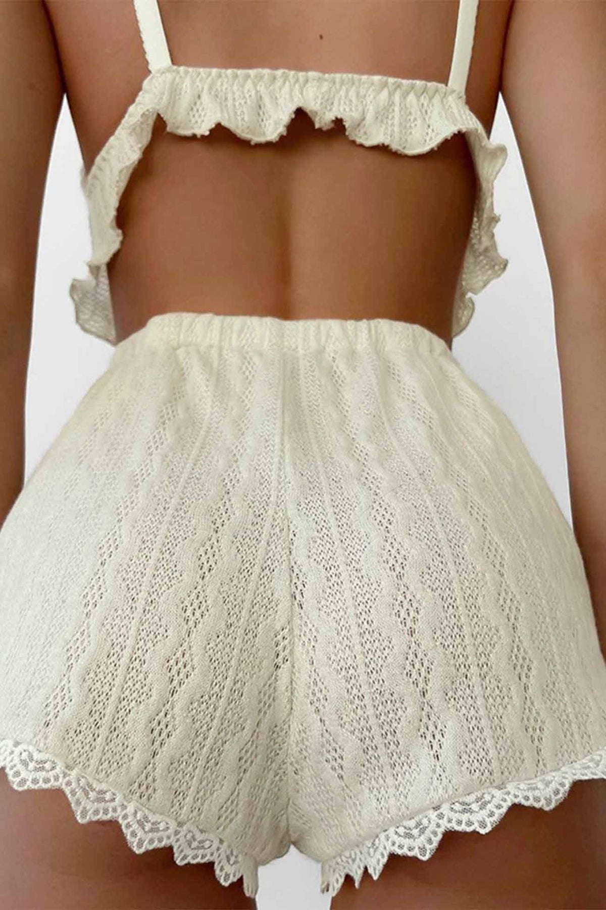 Lace Cami Top Shorts Loungewear Set