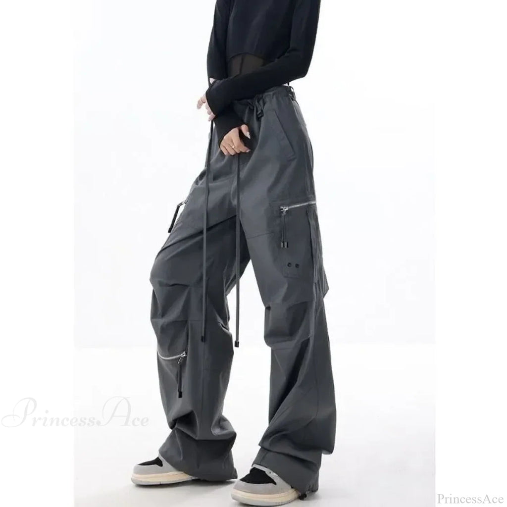 Black Parachute Cargo Pants Y2k Pants