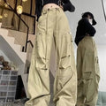 Black Parachute Cargo Pants Y2k Pants