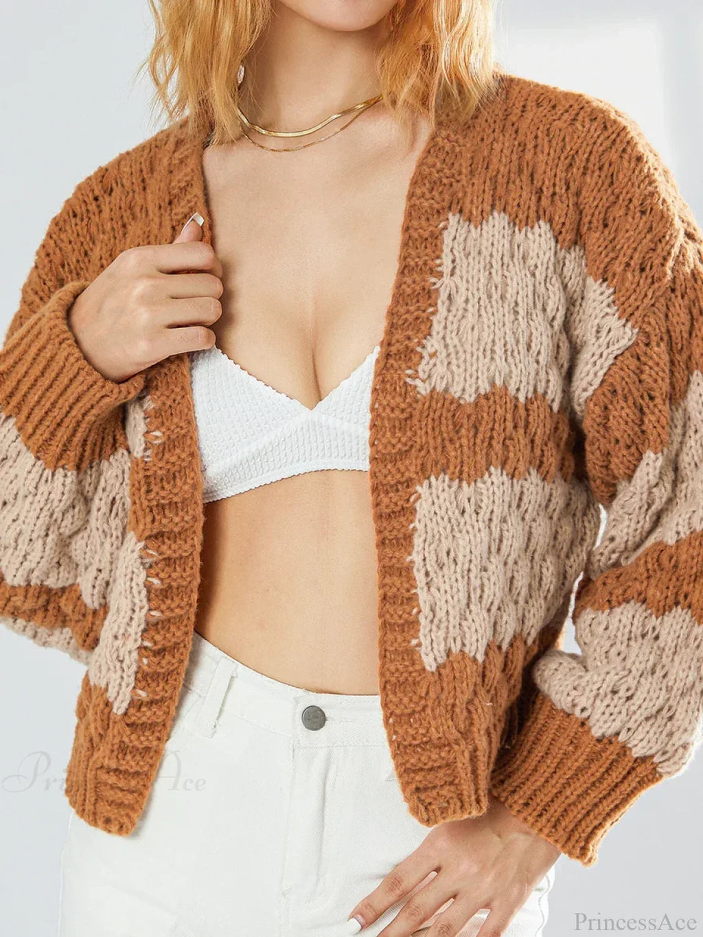 Bow Tie Front V-neck Cardigan
