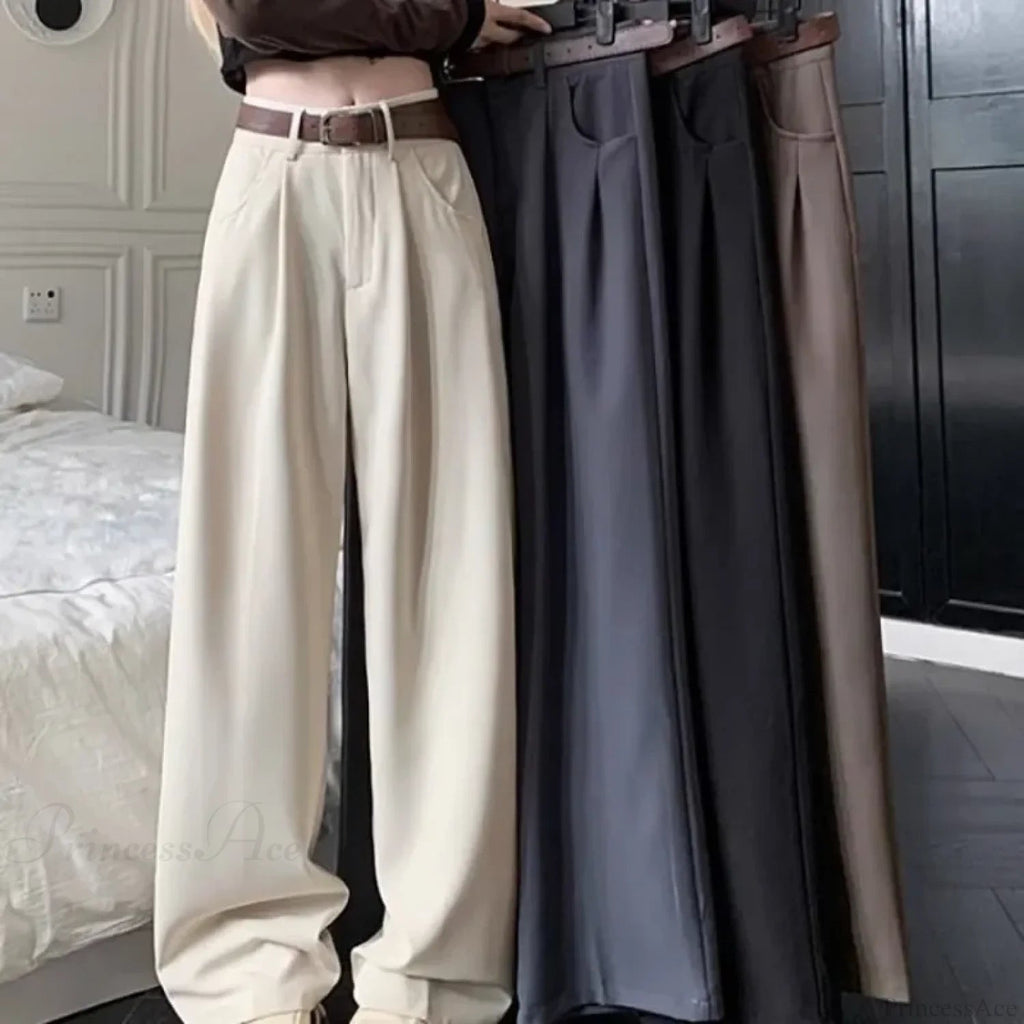 Brown Suit Baggy Office Pants