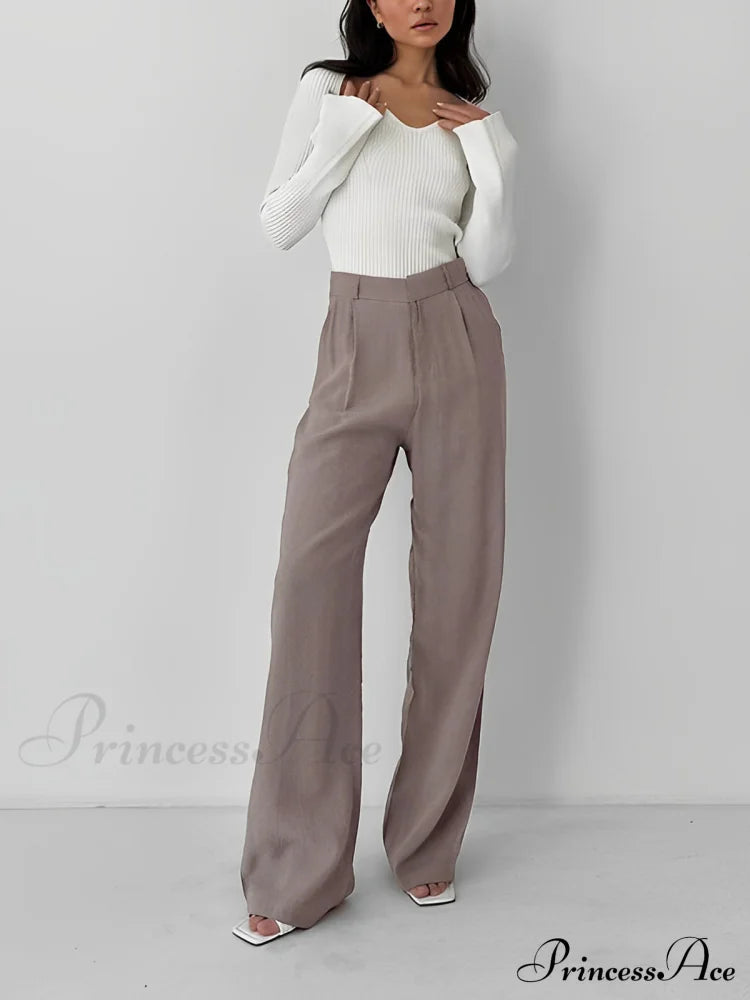 Business Pleat Wide Leg Dress Pants