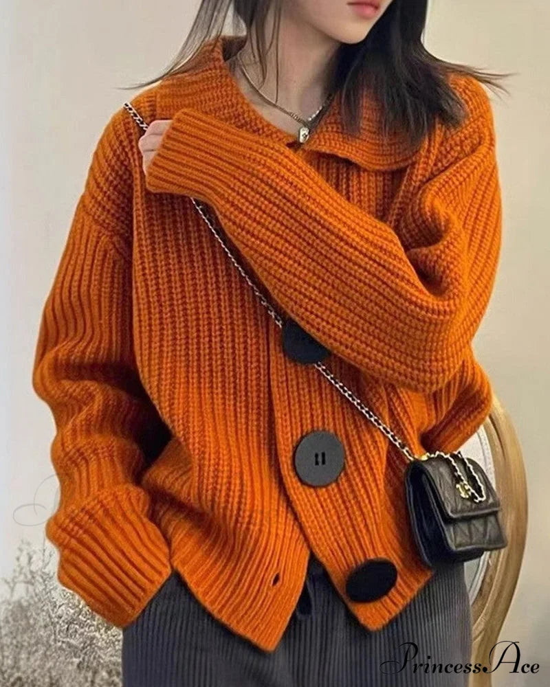 Buttoned Knit Cardigan