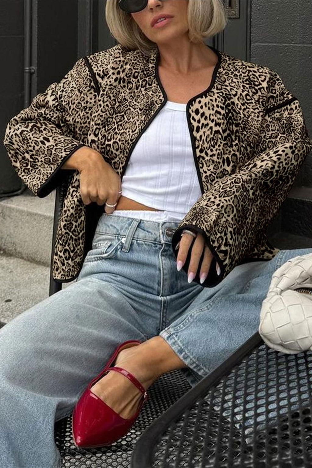 Style Animal Print Short Cardigan