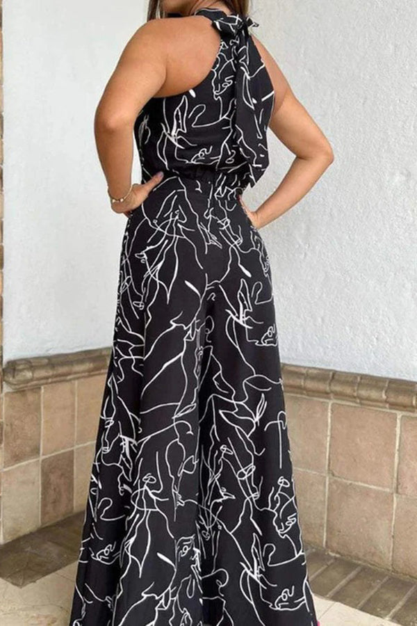 Broadway Abstract Print Halter Jumpsuit