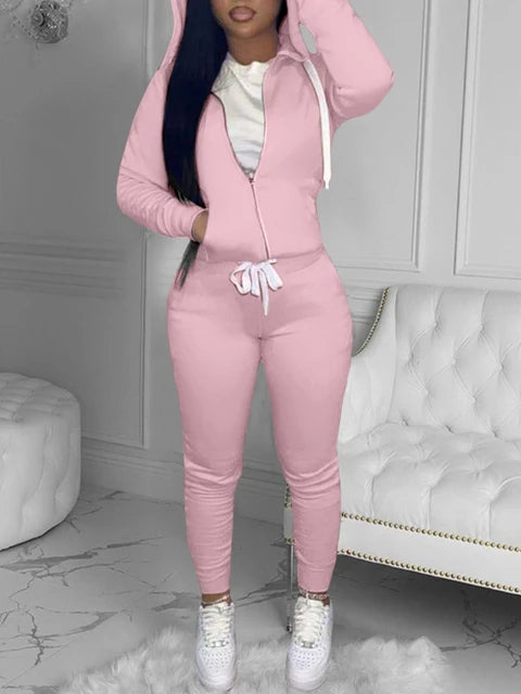 Basics Kangaroo Pocket Pants Drawstring Trousers Winter Autumn Tracksuit Coat