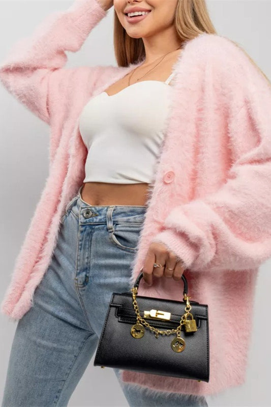 Plush V-neck Cardigan