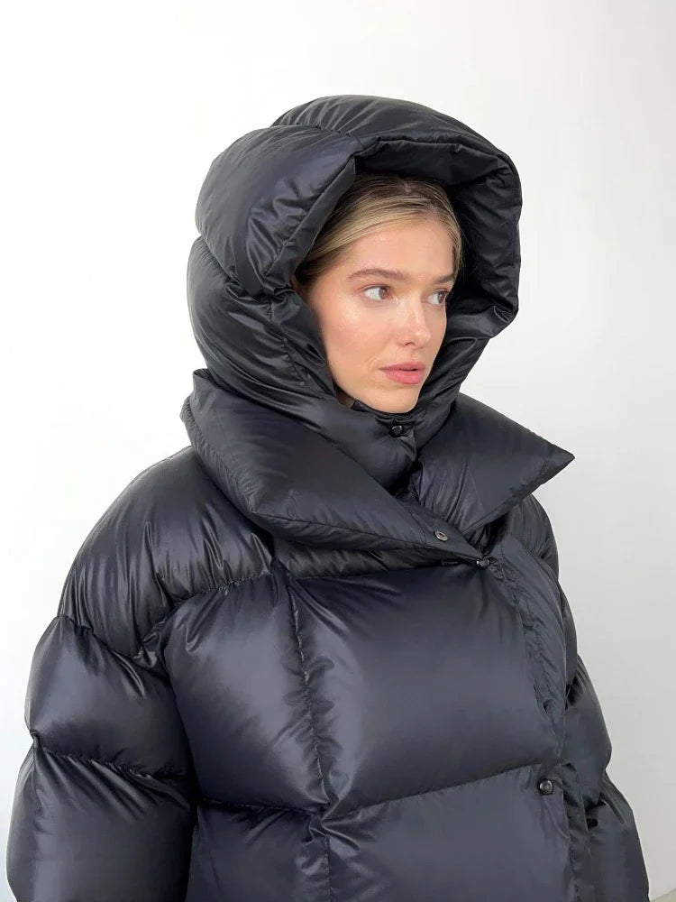 Thick Parkas Long Sleeve Top Autumn Winter Warm Coat ’s Street Hoodies Woman Cotton-padded Jacket