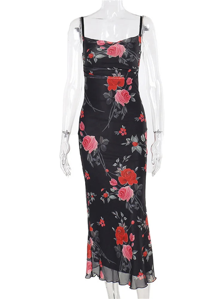 Printed Backless Halter Maxi Dress for – Slim Fit, High Waist, Party Dress