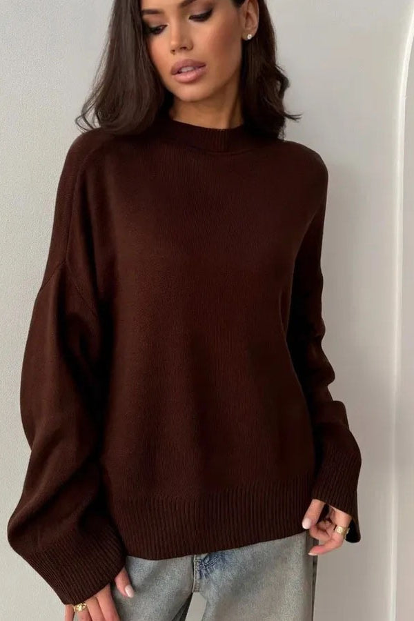Oversized Crewneck Knit Sweater