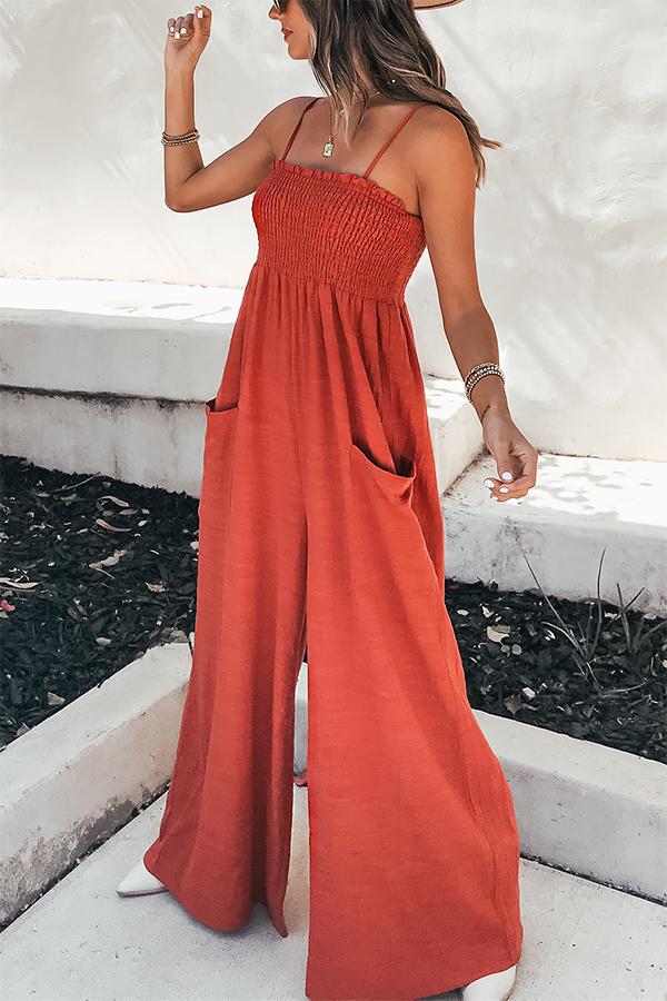 Color Stay a While Gauze Jumpsuit