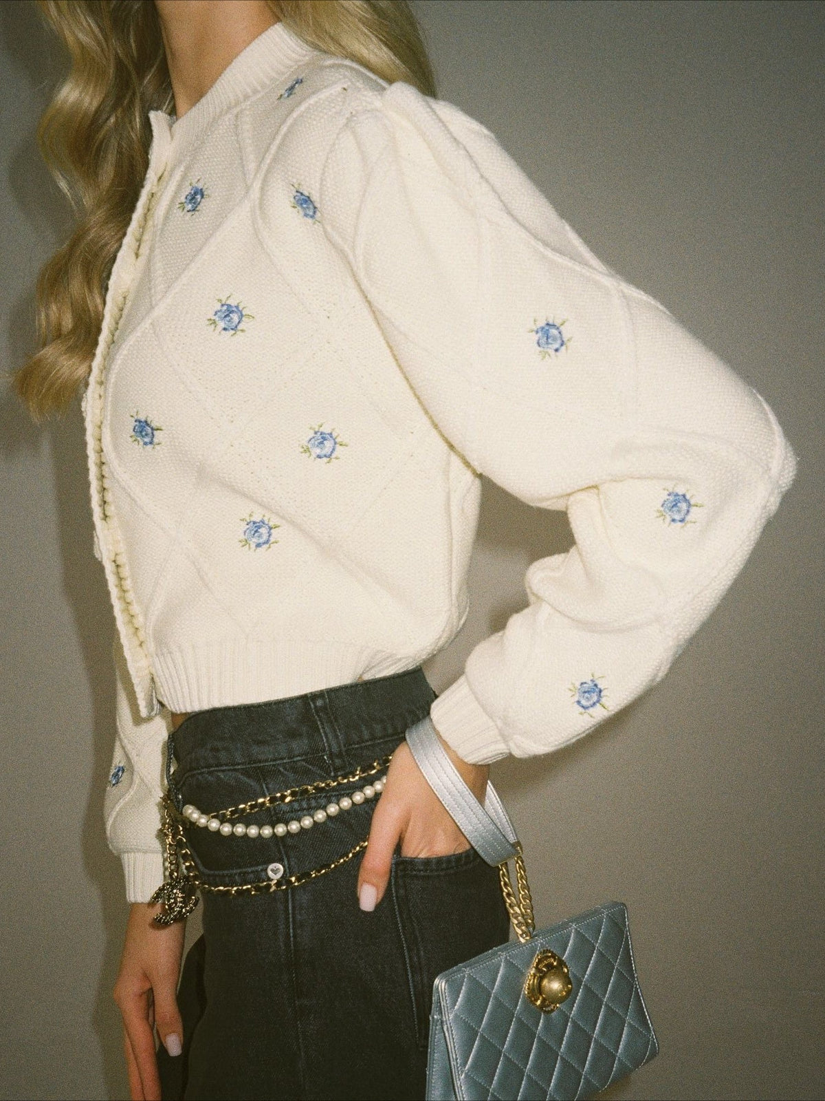 Embroidered Cardigan Sweater