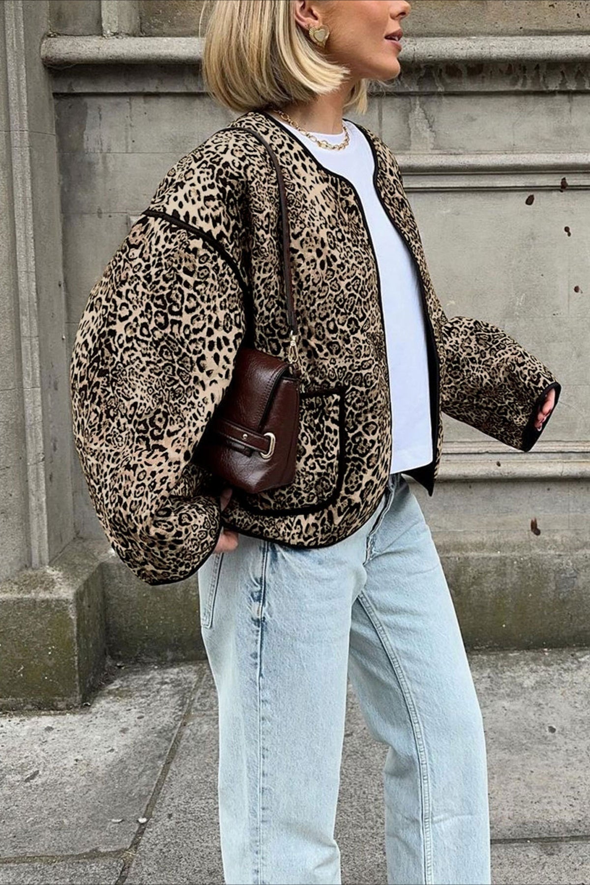Style Animal Print Short Cardigan