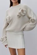 Rose Long Sleeve Knit Sweater
