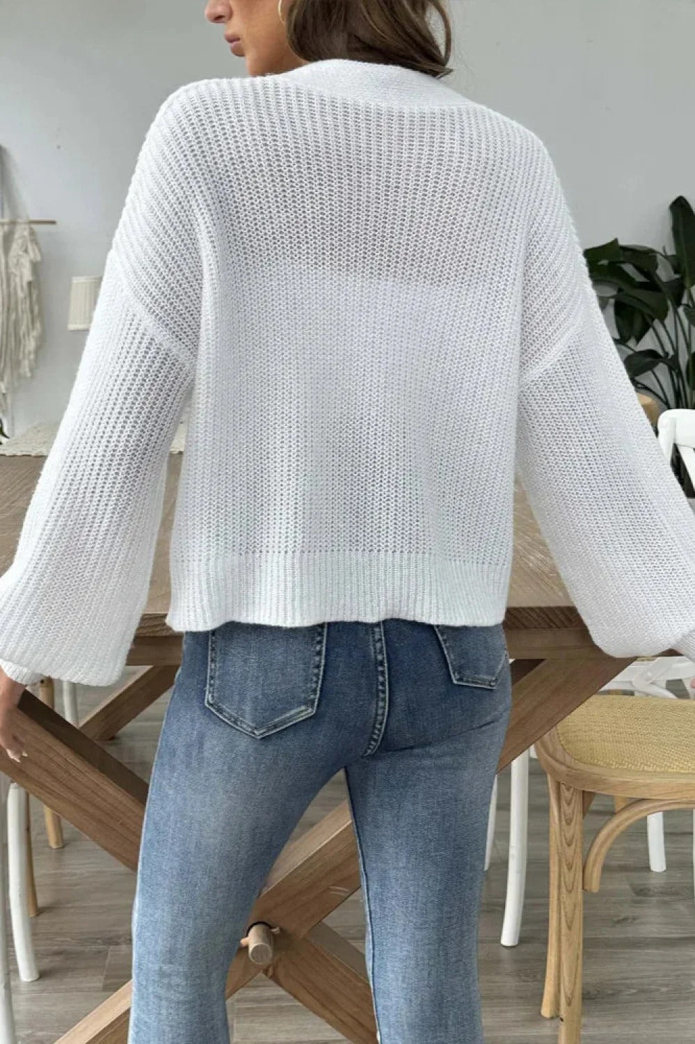 Short Knit Long Sleeve Cardigan
