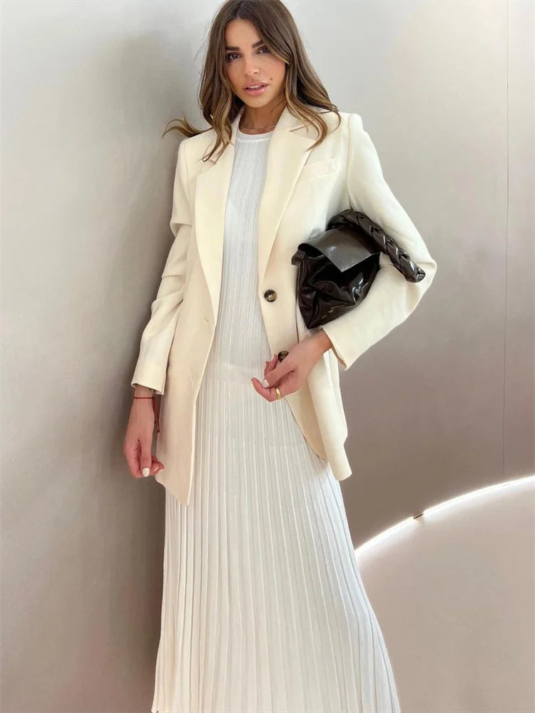 Knitwear White Long Dress for Sleeveless High Waist Slim Strapless Loose Dress Basic Maxi Dress