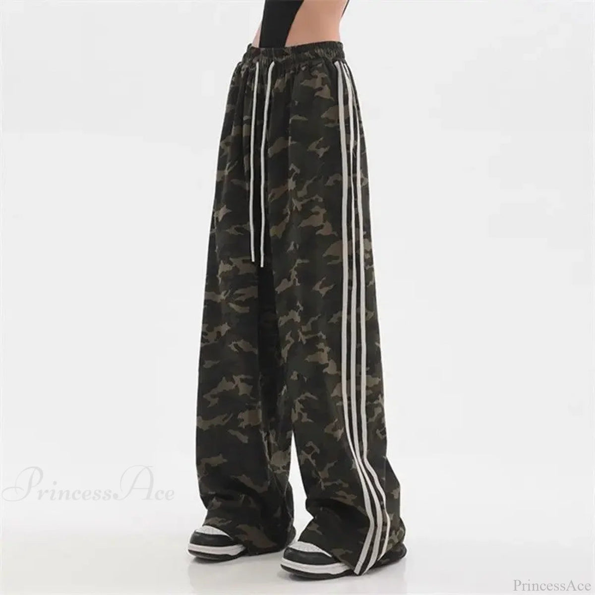 Camouflage Striped Loose Jogging Pants