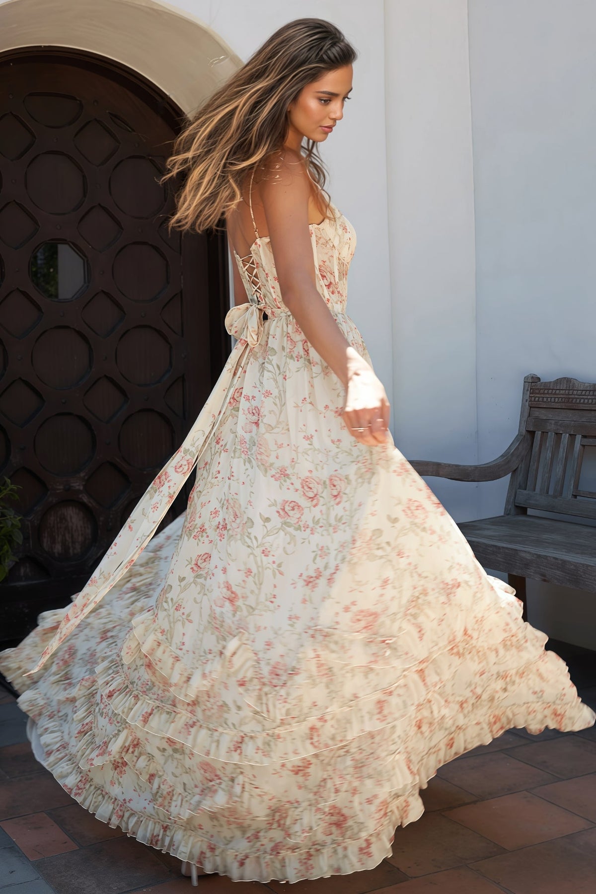 Kervt Yellow Strapless Maxi Dress