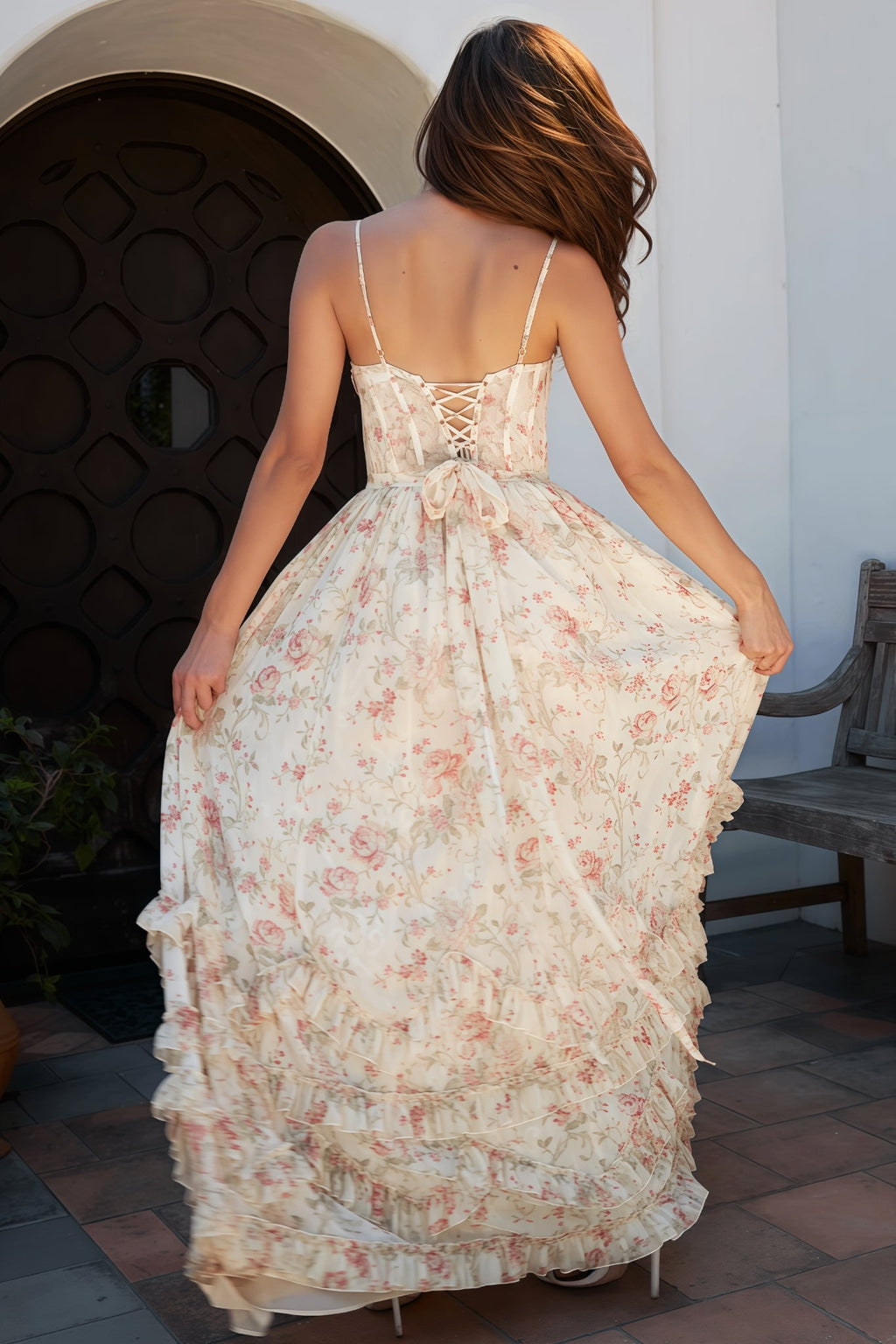 Kervt Yellow Strapless Maxi Dress