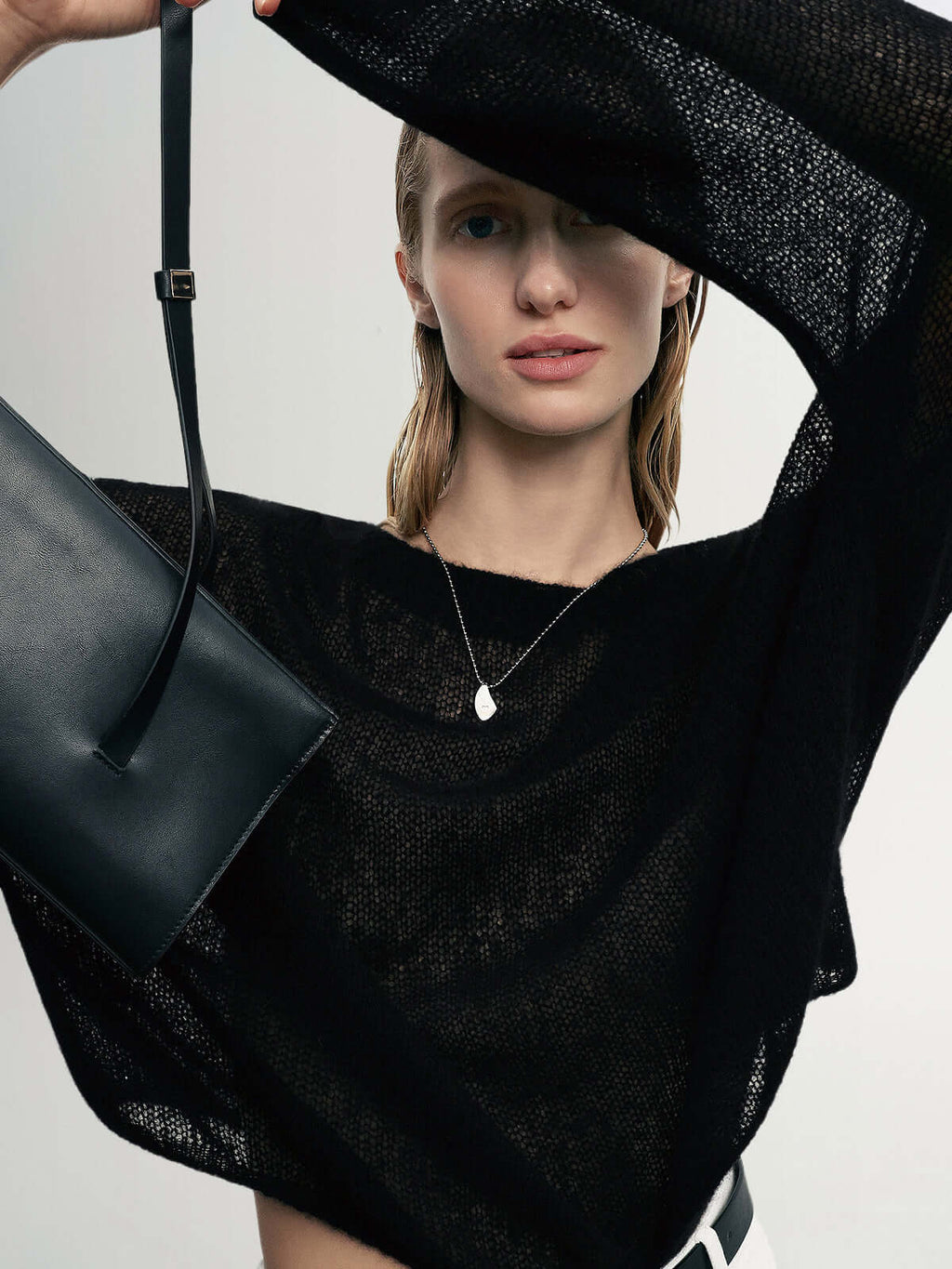 Cashmere-silk Relaxed Pullover Sweater