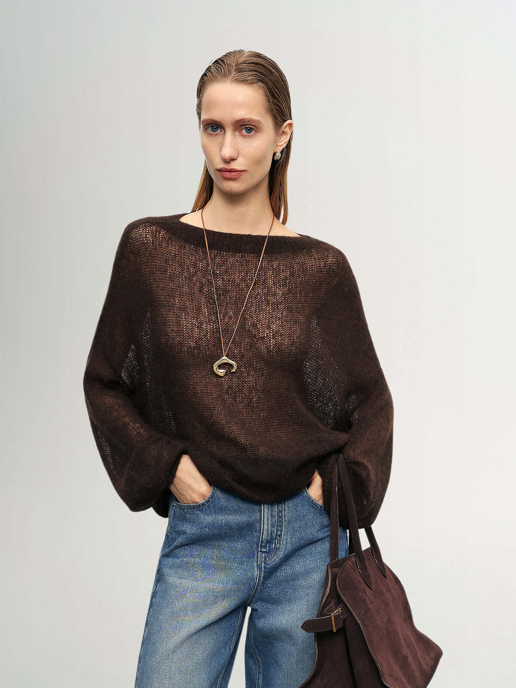 Cashmere-silk Relaxed Pullover Sweater