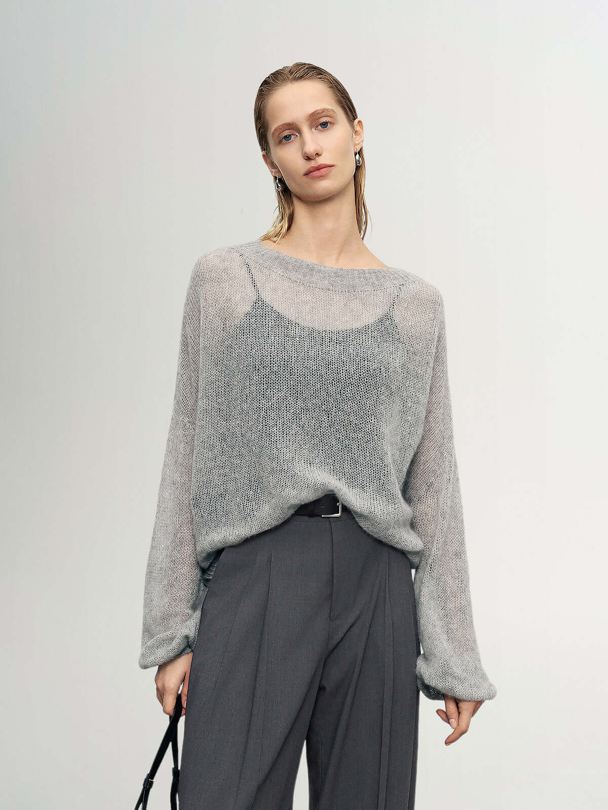 Cashmere-silk Relaxed Pullover Sweater