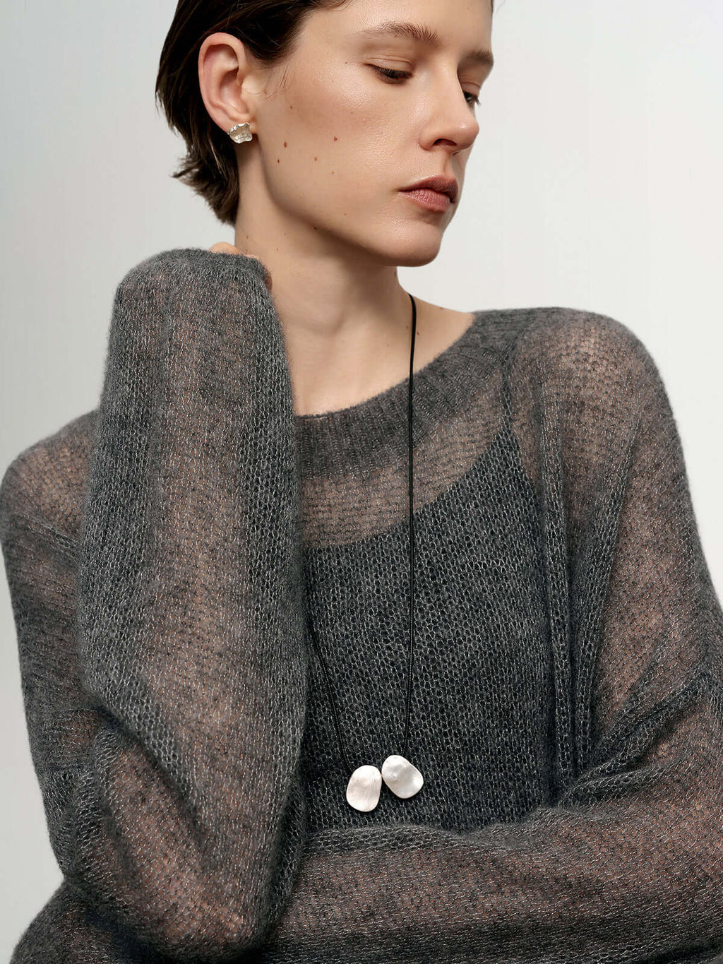 Cashmere-silk Relaxed Pullover Sweater