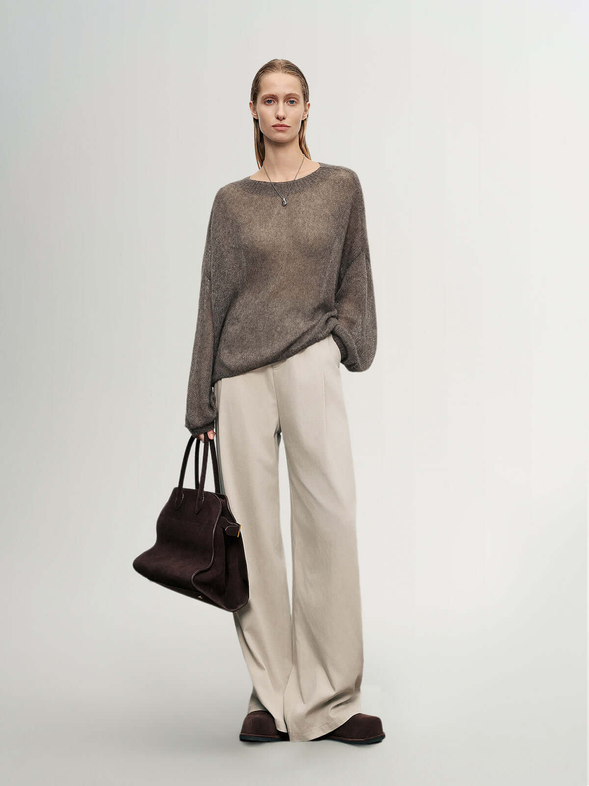 Cashmere-silk Relaxed Pullover Sweater